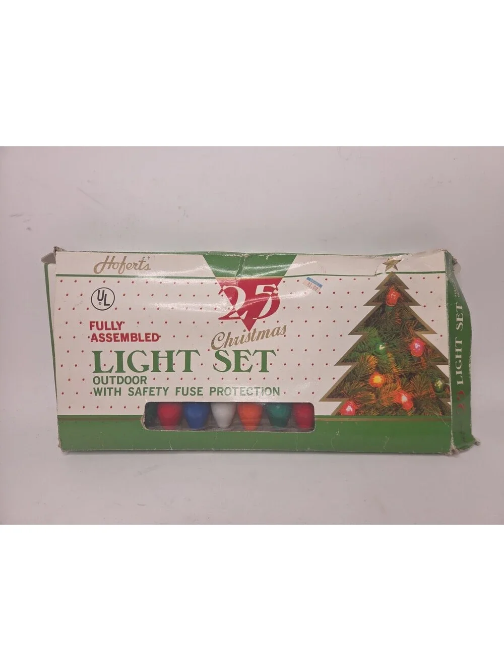 Vintage Hofert's 25 Bulb C9 Clear Christmas Outdoor Light Set  New In Box